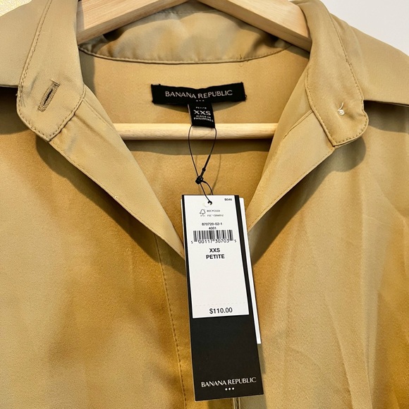 Banana republic Khaki Gold tie-waist maxi dress XXS petite. NWT - Picture 4 of 4